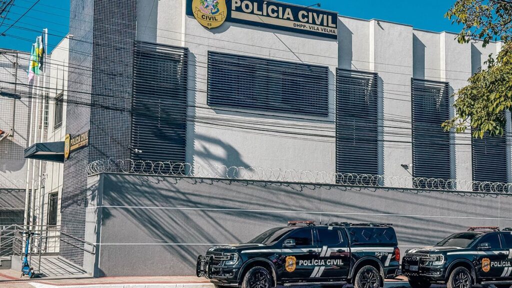 Fachada da sede da Polícia Civil do Espírito Santo.