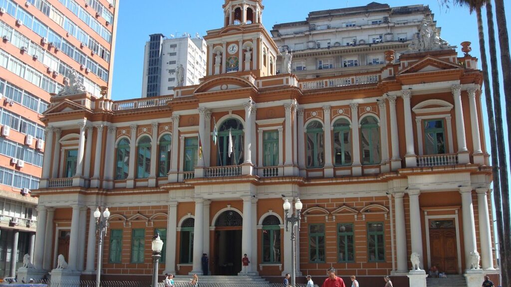 Vista da sede da Prefeitura de Porto Alegre, capital do Rio Grande do Sul.