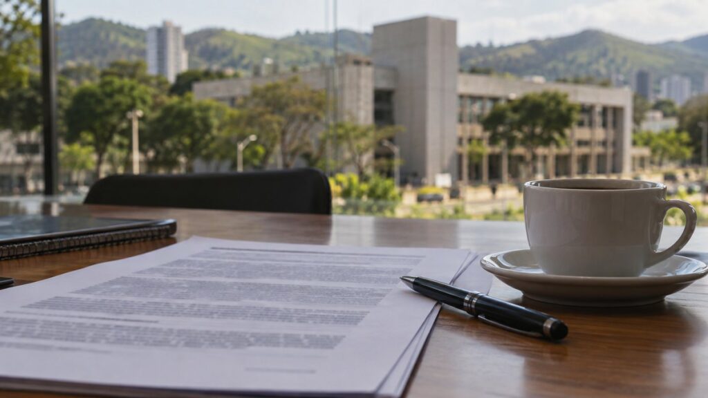Fachada da sede do Serviço Autônomo de Água e Esgoto do Município de Volta Redonda, no Rio de Janeiro.