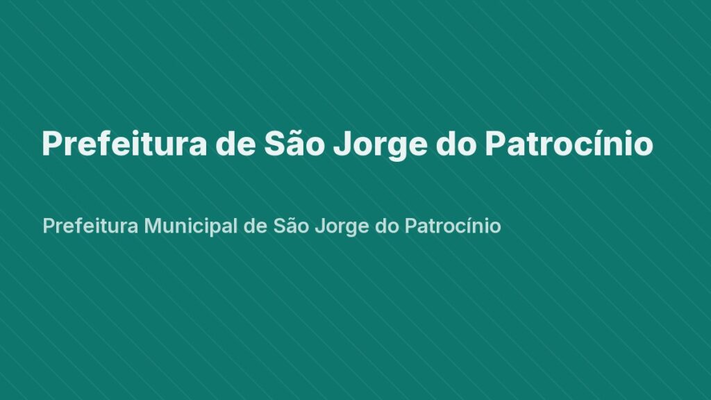 Sede da Prefeitura Municipal de São Jorge do Patrocínio, no Paraná.