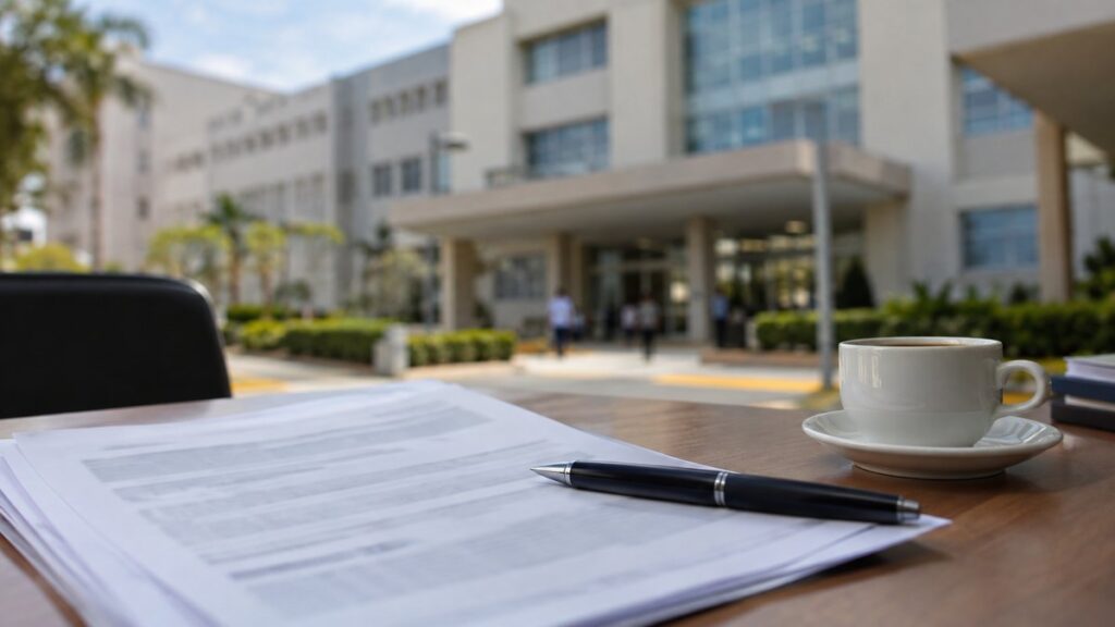 Fachada da sede da Secretaria de Estado da Saúde do Maranhão.