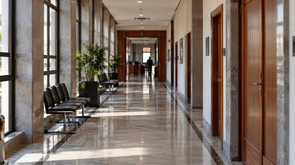 Fachada da sede do Tribunal Regional do Trabalho da 3ª Região, em Minas Gerais.