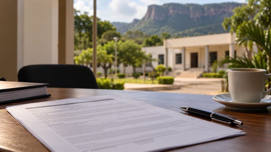 Fachada da sede da Prefeitura Municipal de Ubajara, no Ceará.
