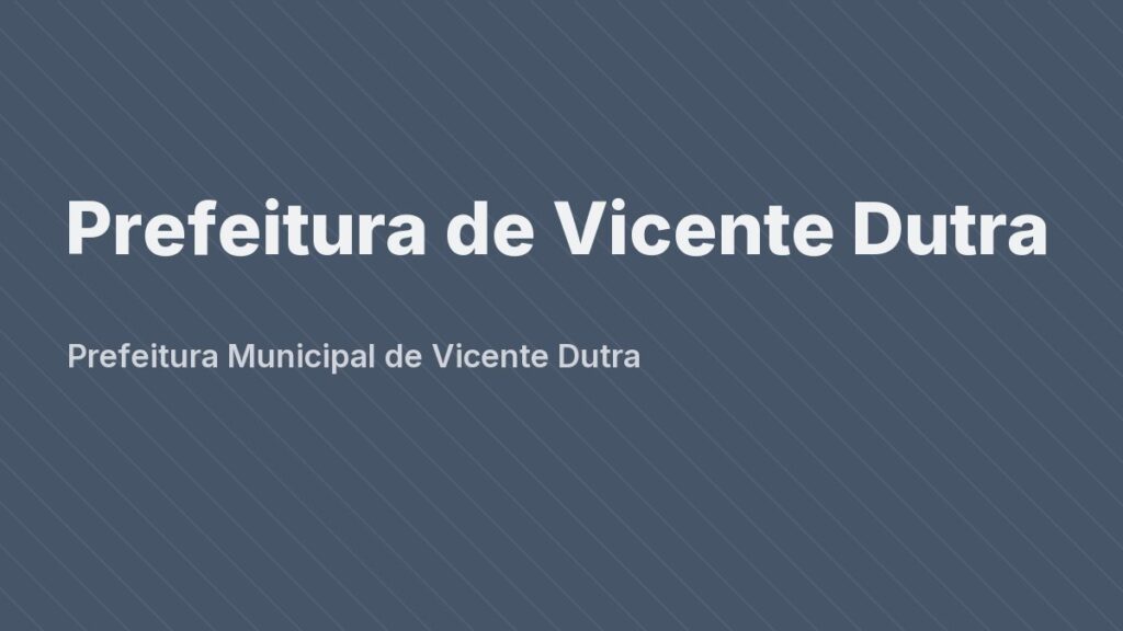 Fachada da sede da Prefeitura Municipal de Vicente Dutra, no Rio Grande do Sul.