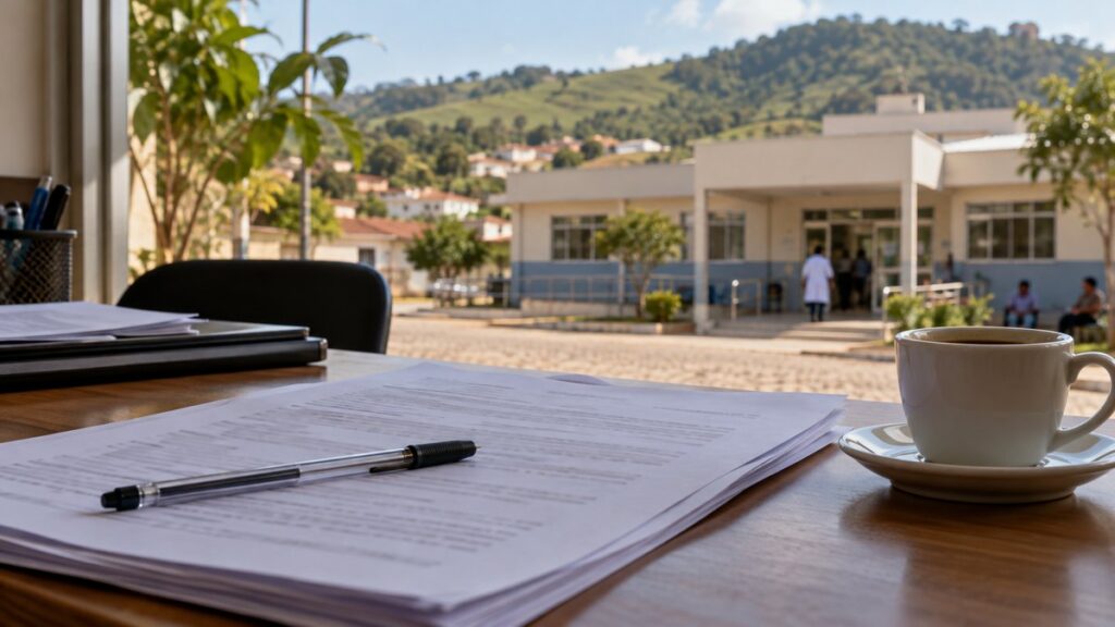 Fachada da sede da Prefeitura de Perdigão, em Minas Gerais.